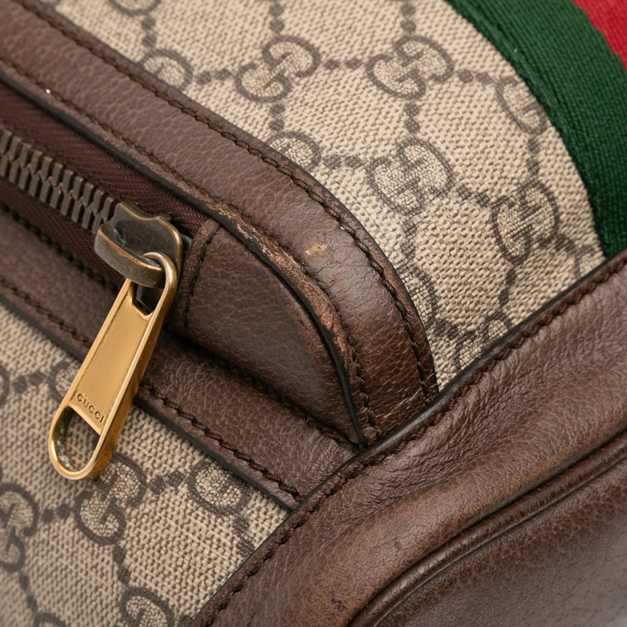 Gucci Small GG Supreme Ophidia Web Backpack Bruin
