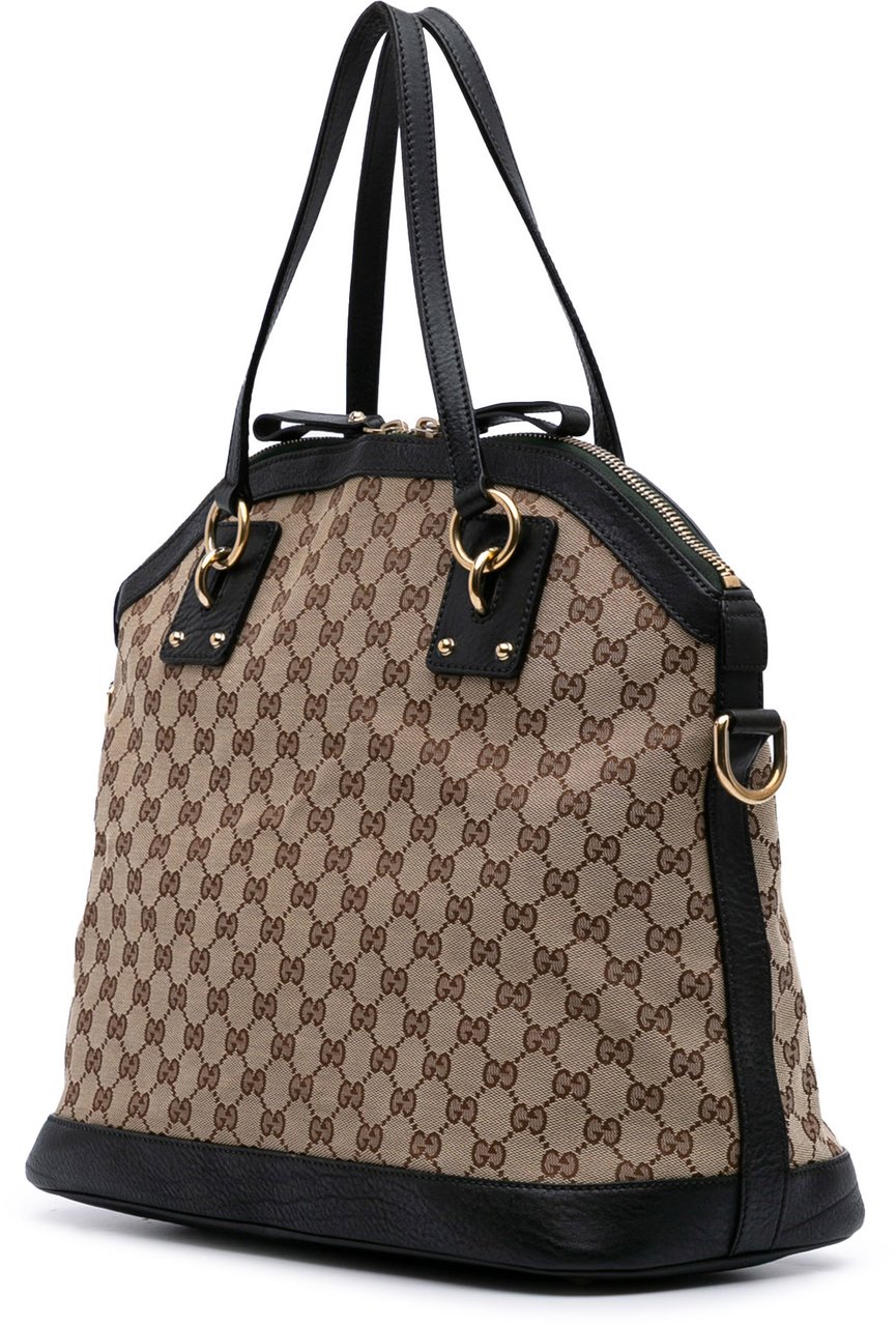 Gucci Large GG Canvas Charm Dome Satchel Bruin