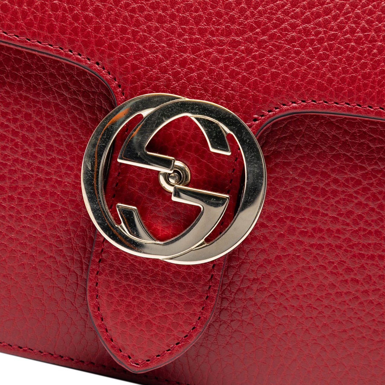 Gucci Small Dollar Calfskin Interlocking G Crossbody Rood