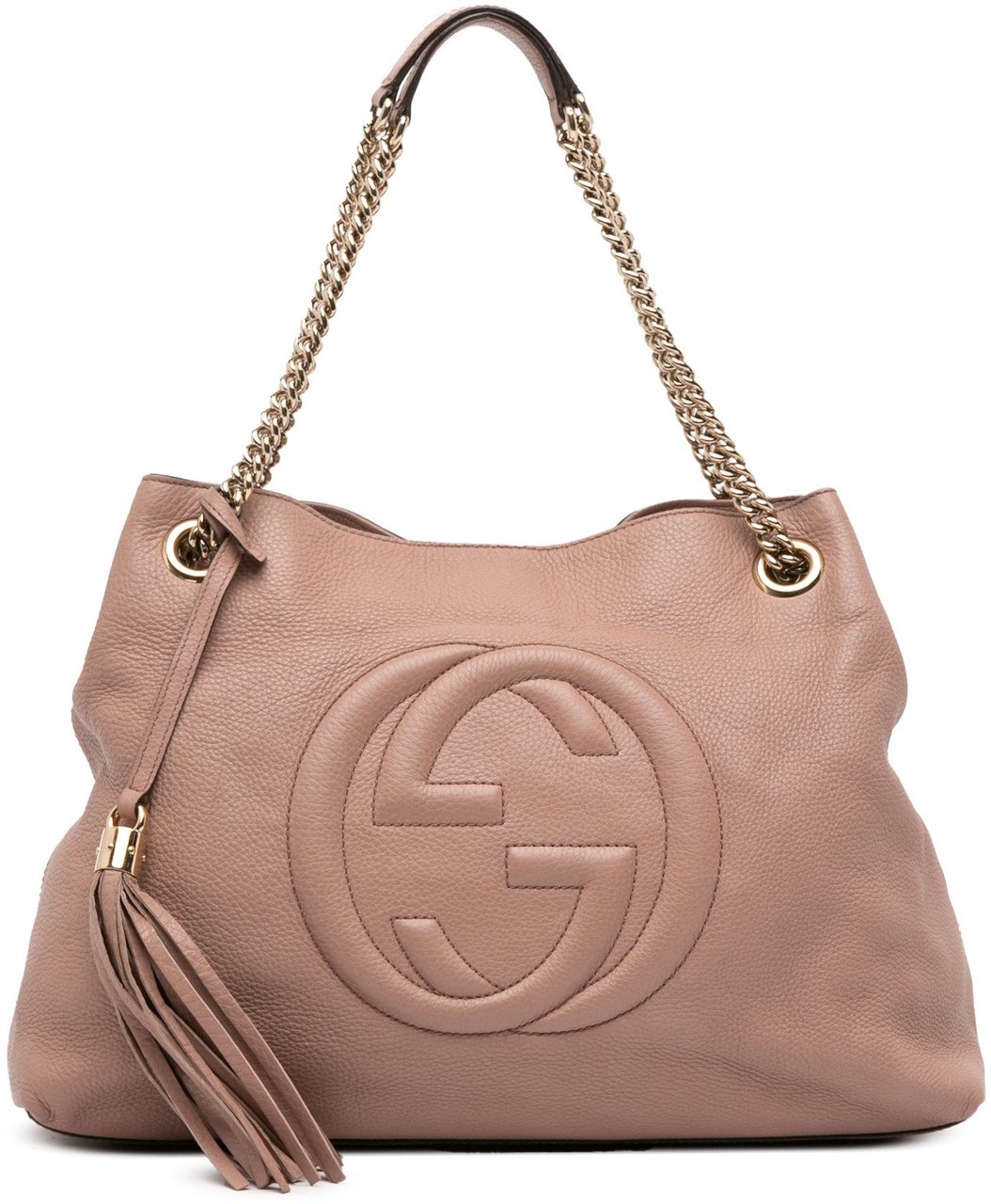 Gucci Medium Leather Soho Chain Tote Roze