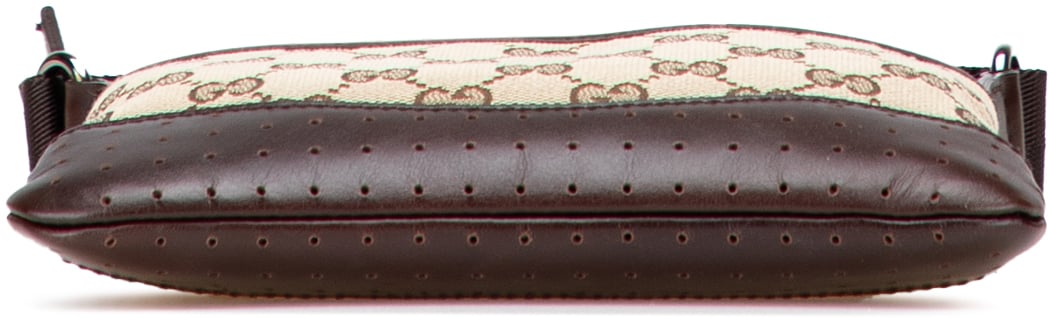 Gucci Small GG Canvas Perforated Crossbody Bruin