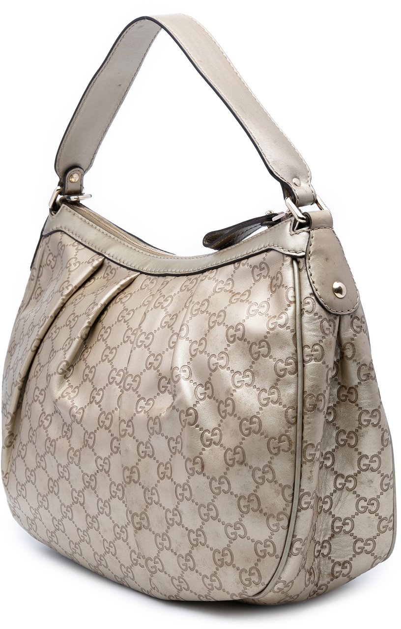 Gucci Metallic Guccissima Sukey Shoulder Bag Goud