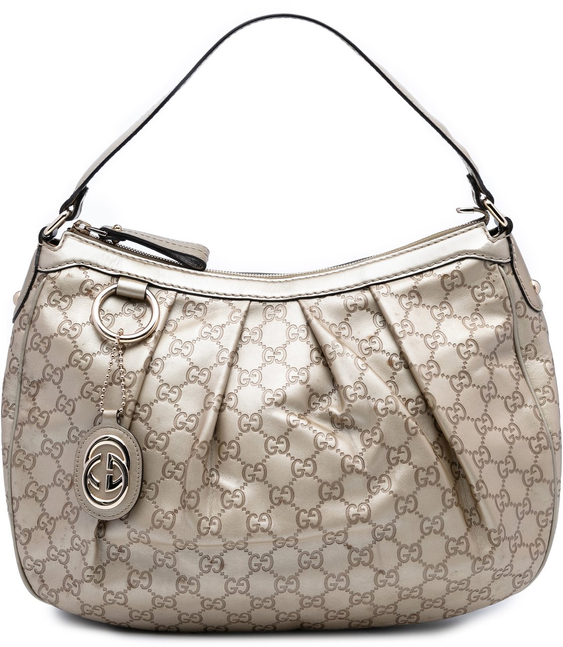 Gucci Metallic Guccissima Sukey Shoulder Bag Goud