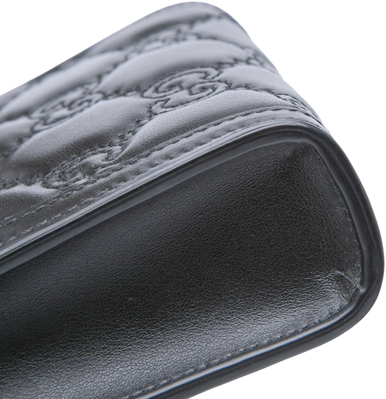 Gucci Mini GG Matelasse Leather Cut Out Handle Satchel Zwart