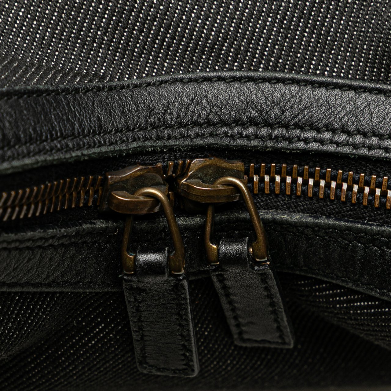 Gucci Denim Web Shoulder Bag Zwart