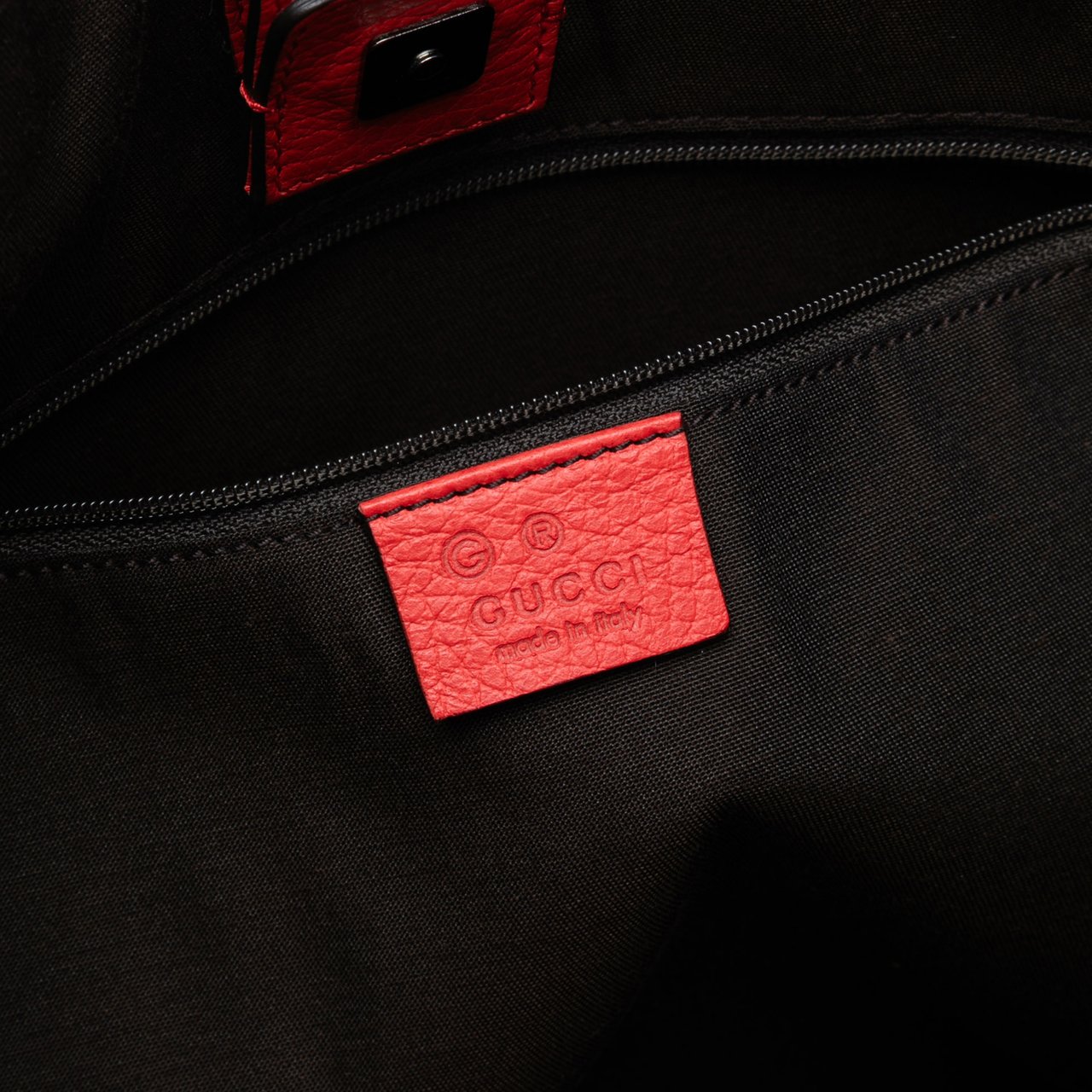 Gucci Leather Abbey D Ring Convertible Tote Rood