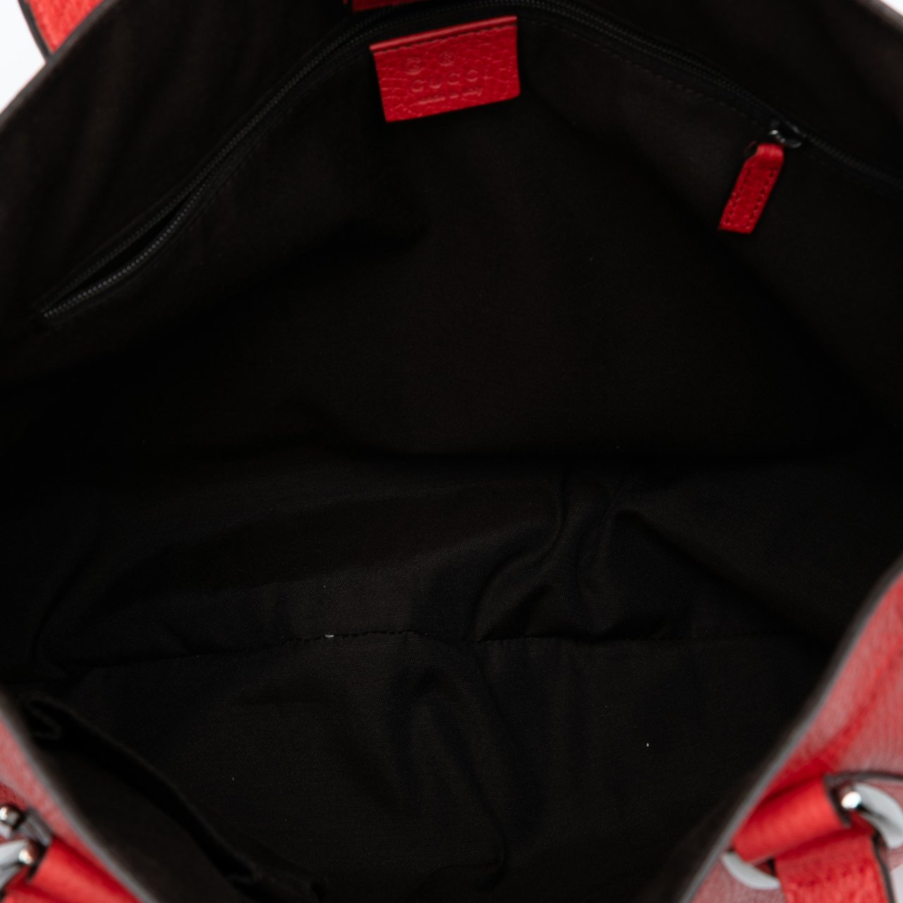 Gucci Leather Abbey D Ring Convertible Tote Rood