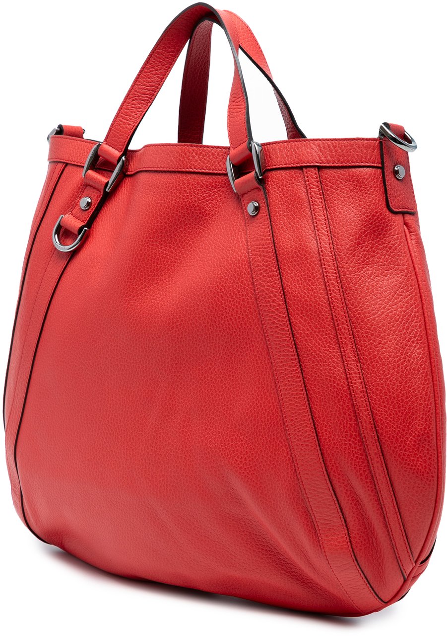 Gucci Leather Abbey D Ring Convertible Tote Rood