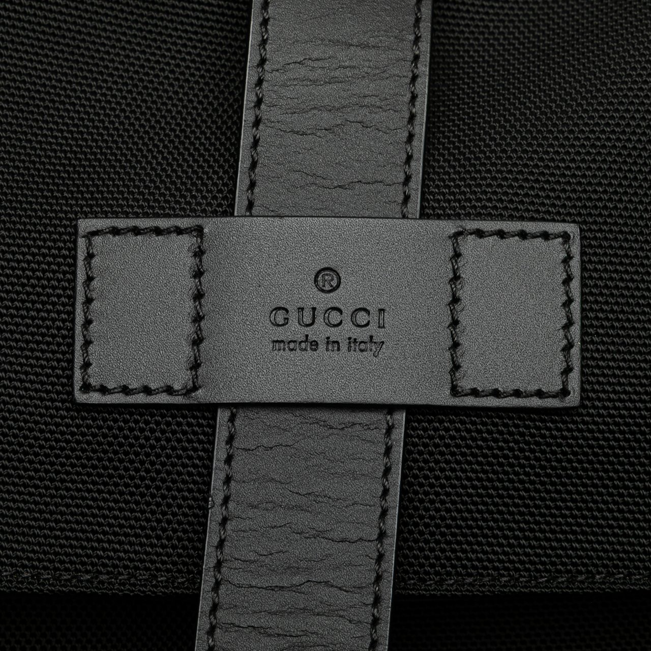 Gucci Canvas Techno Web Fold Over Backpack Zwart