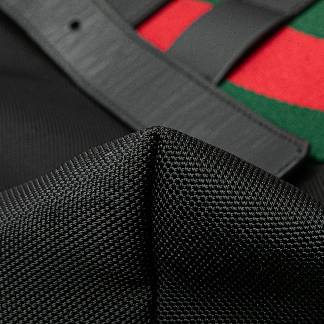 Gucci Canvas Techno Web Fold Over Backpack Zwart