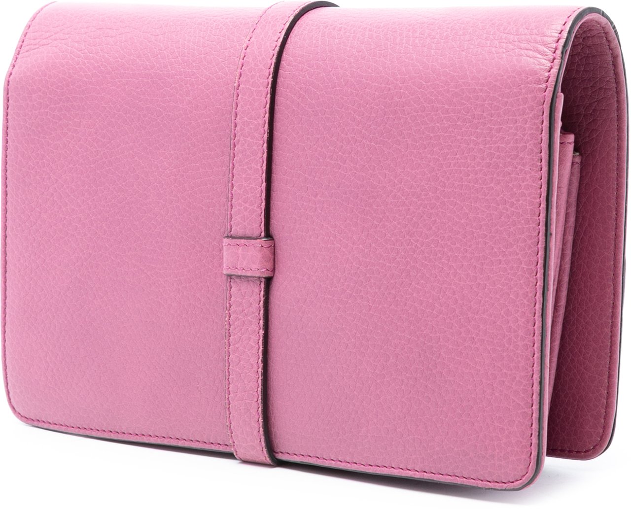 Gucci Pebbled Calfskin Piston Broadway Evening Bag Roze