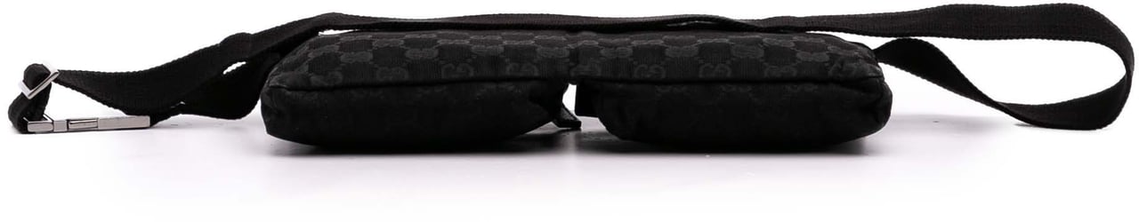 Gucci GG Canvas Double Pocket Belt Bag Zwart