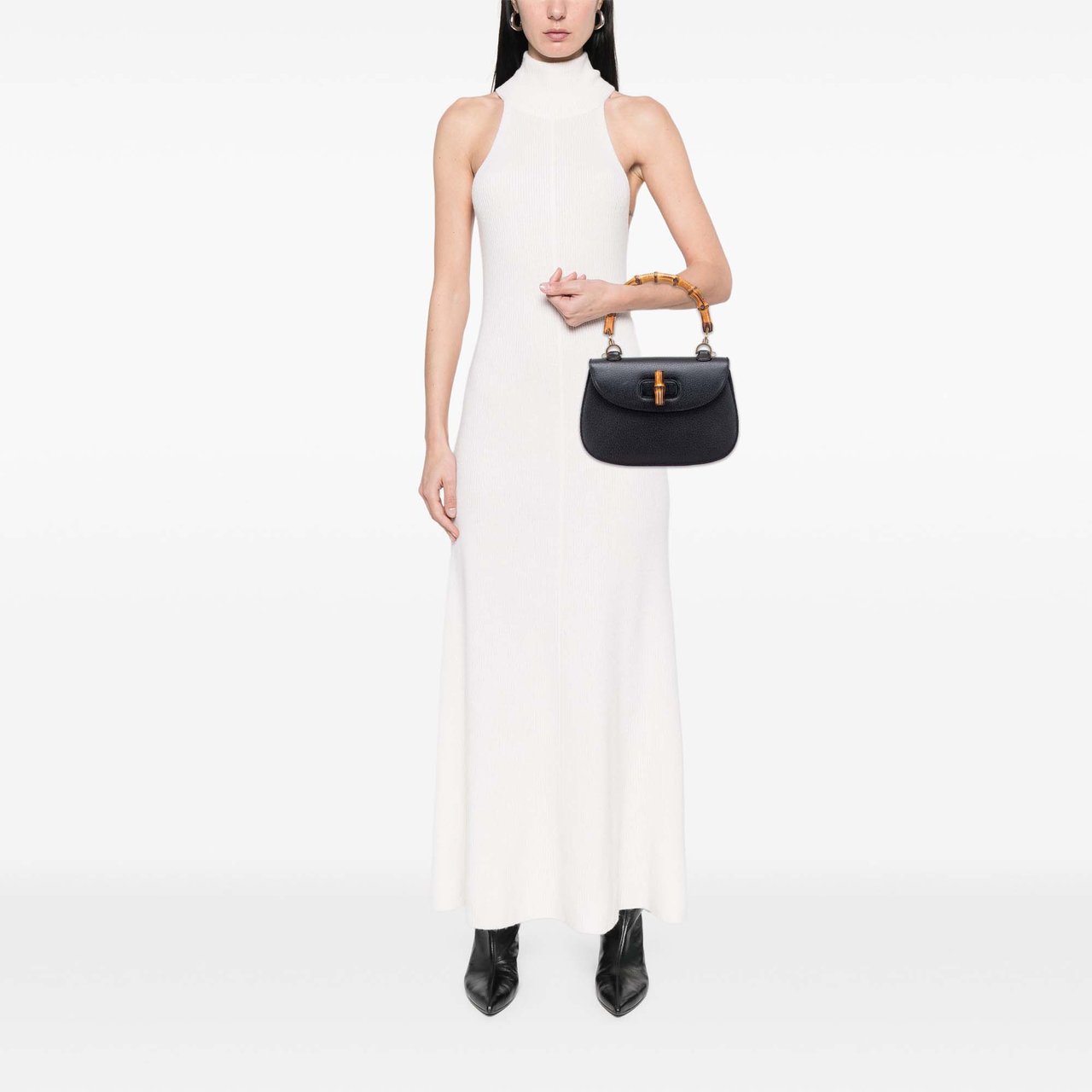 Gucci Calfskin Bamboo Night Zwart
