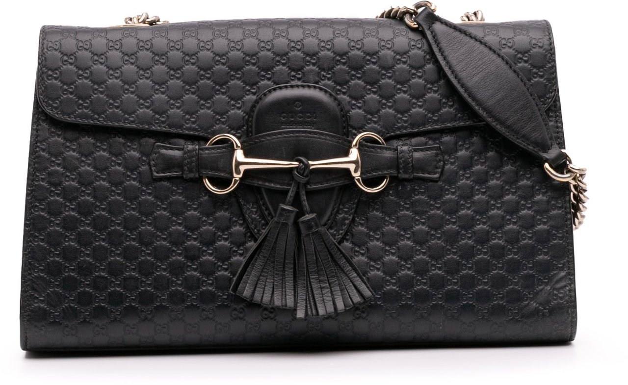 Gucci Medium Microguccissima Emily Shoulder Bag Zwart