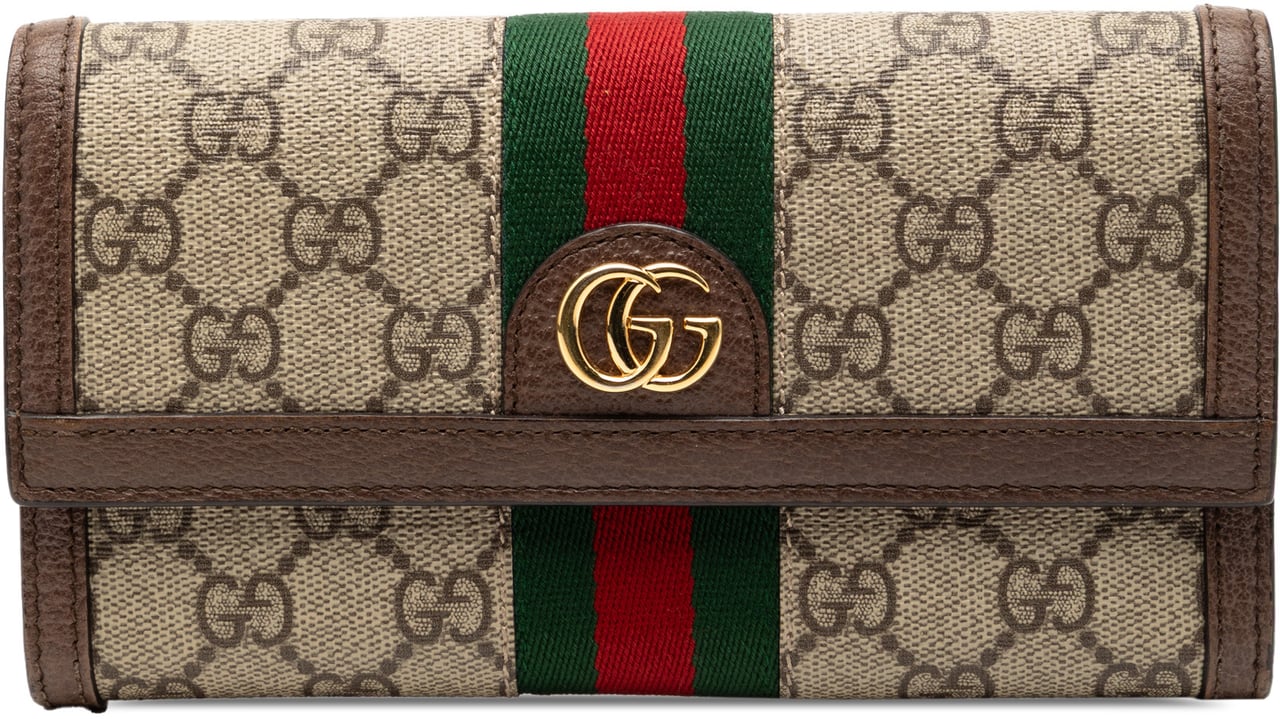 Gucci GG Supreme Web Ophidia Continental Wallet Bruin
