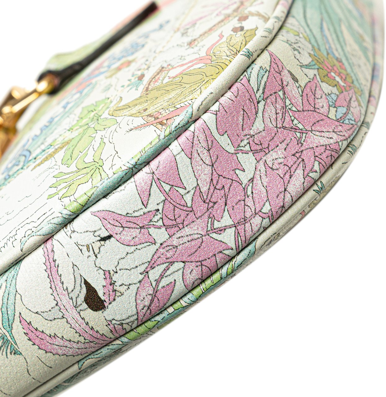 Gucci Yuko Higuchi Small Calfskin  Floral Print Jackie 1961 Wit