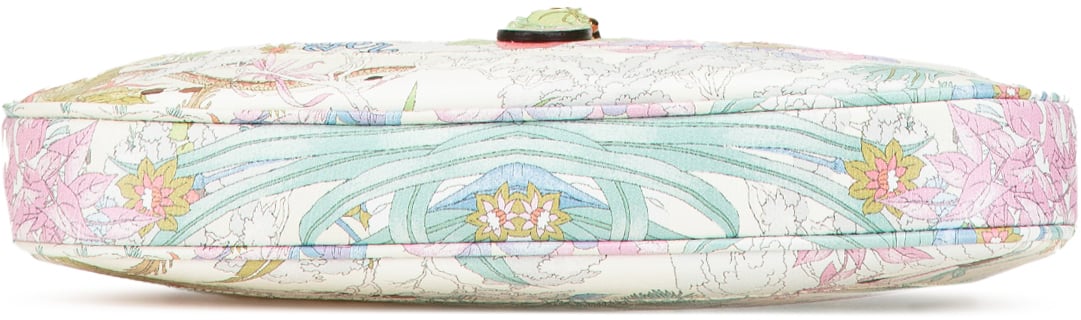 Gucci Yuko Higuchi Small Calfskin  Floral Print Jackie 1961 Wit