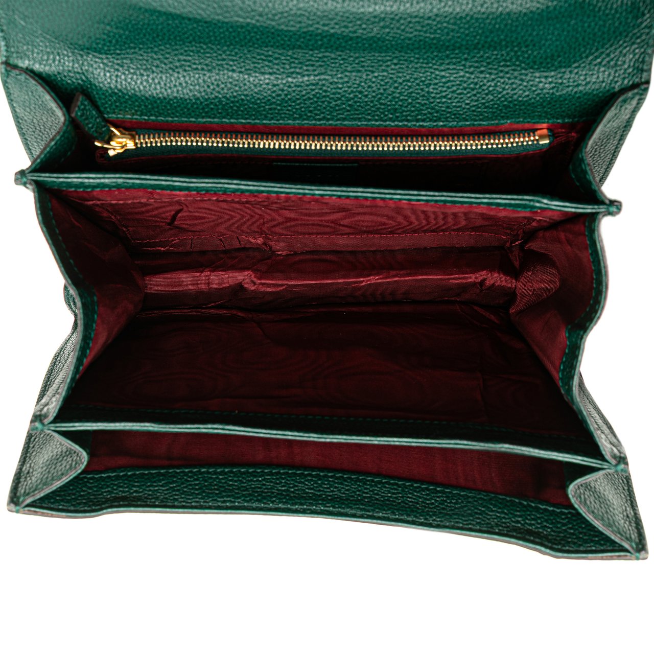 Gucci Small Leather Zumi Flap Crossbody Groen