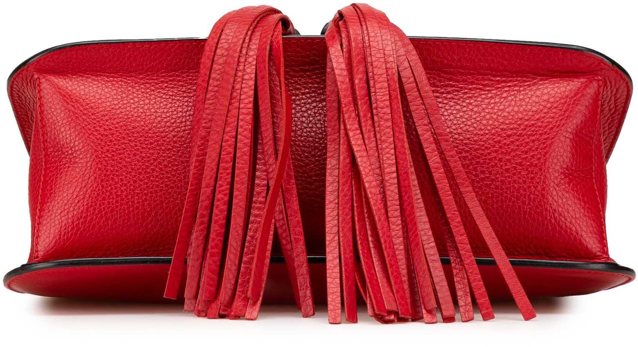 Gucci Medium Leather Bamboo Daily Crossbody Rood