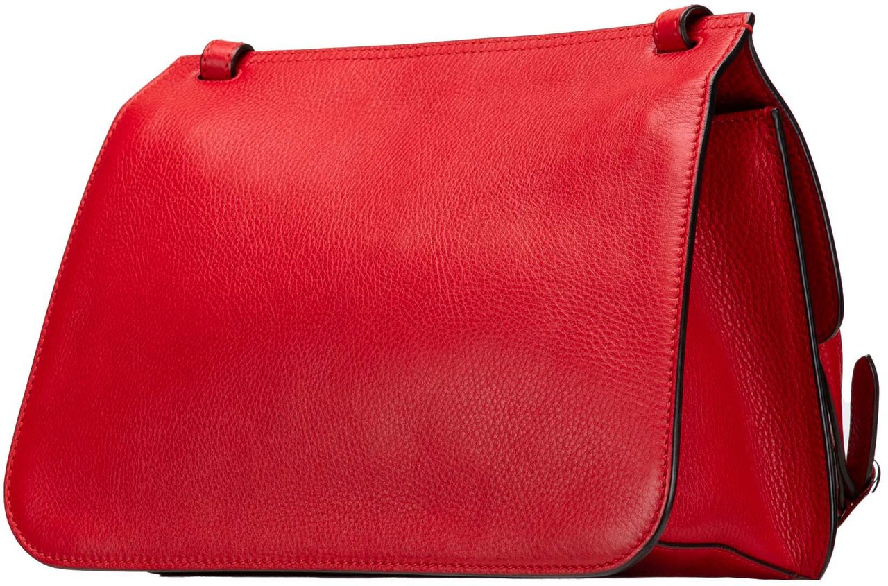 Gucci Medium Leather Bamboo Daily Crossbody Rood