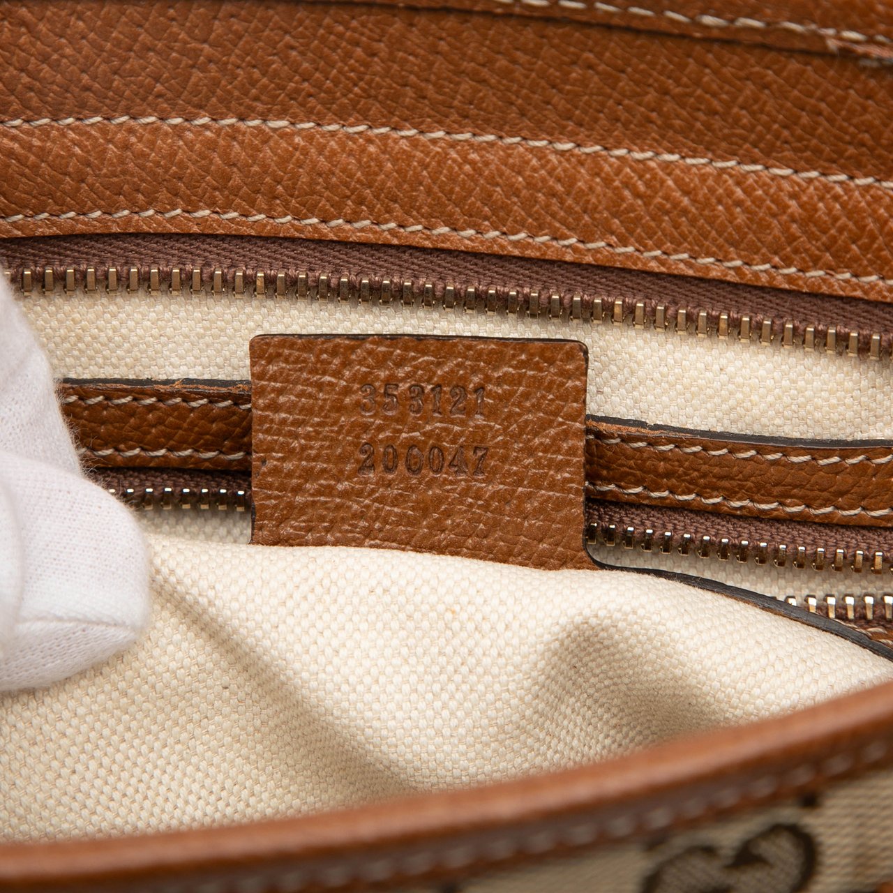 Gucci Small GG Canvas Bree Satchel Bruin