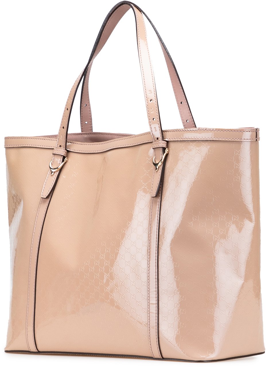Gucci Microguccissima Patent Nice Tote Bruin