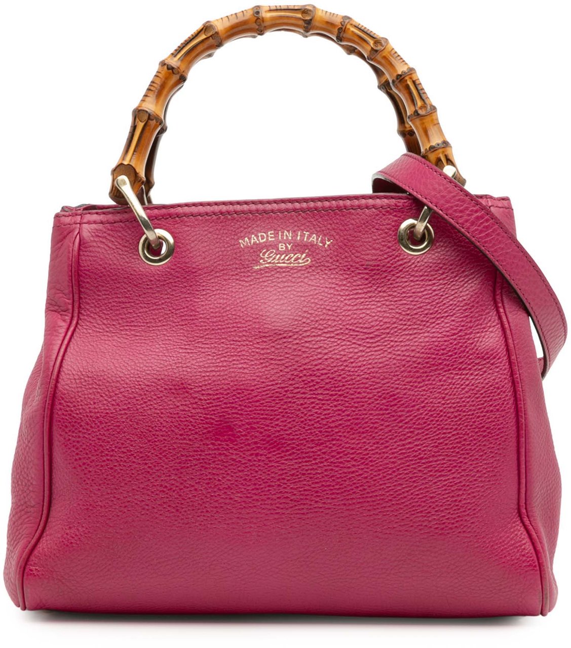 Gucci Small Calfskin Bamboo Shopper Satchel Roze
