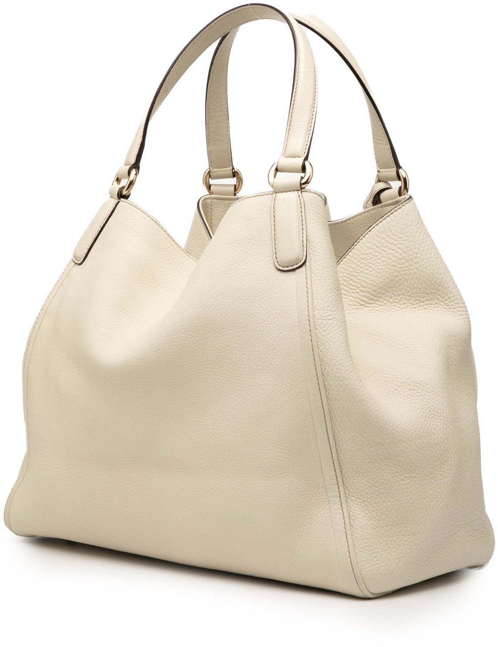 Gucci Medium Leather Soho Cellarius Tote Wit