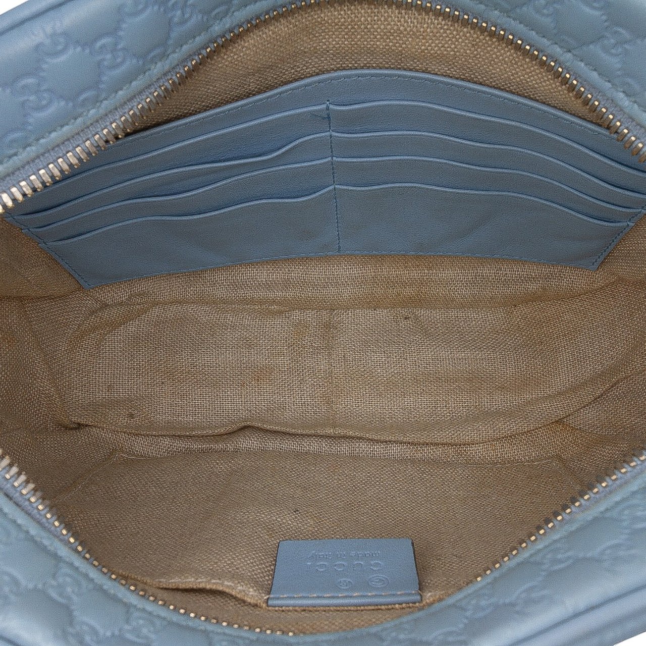 Gucci Mini Microguccissima Bree Crossbody Blauw