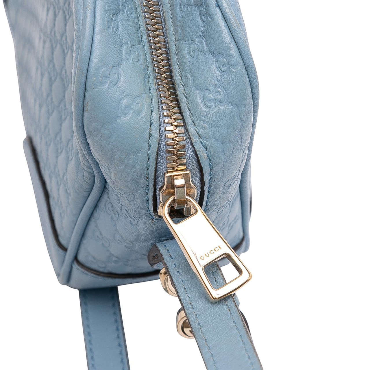 Gucci Mini Microguccissima Bree Crossbody Blauw