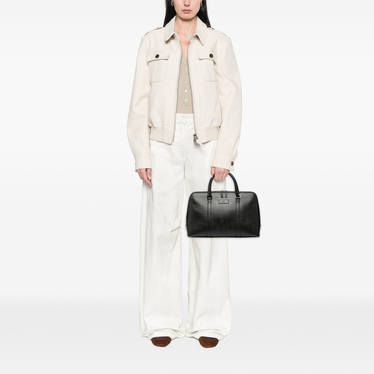 Gucci Textured Calfskin Handbag Zwart