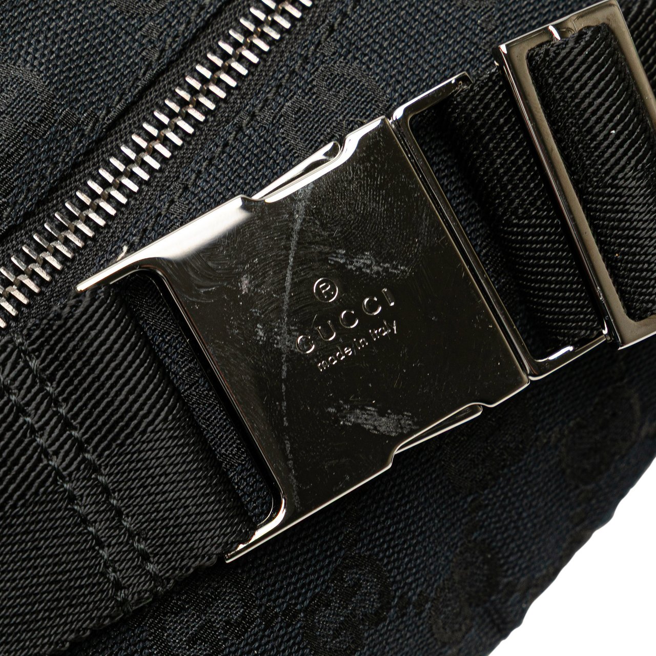 Gucci GG Canvas Double Pocket Belt Bag Blauw