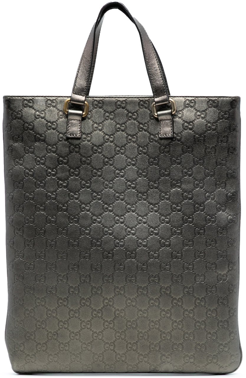 Gucci Metallic Guccissima Tote Bruin