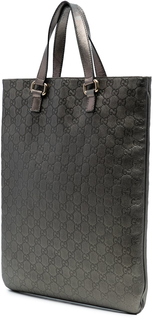 Gucci Metallic Guccissima Tote Bruin