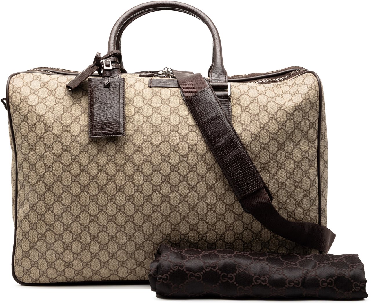 Gucci GG Supreme Double Zip Travel Bag Bruin
