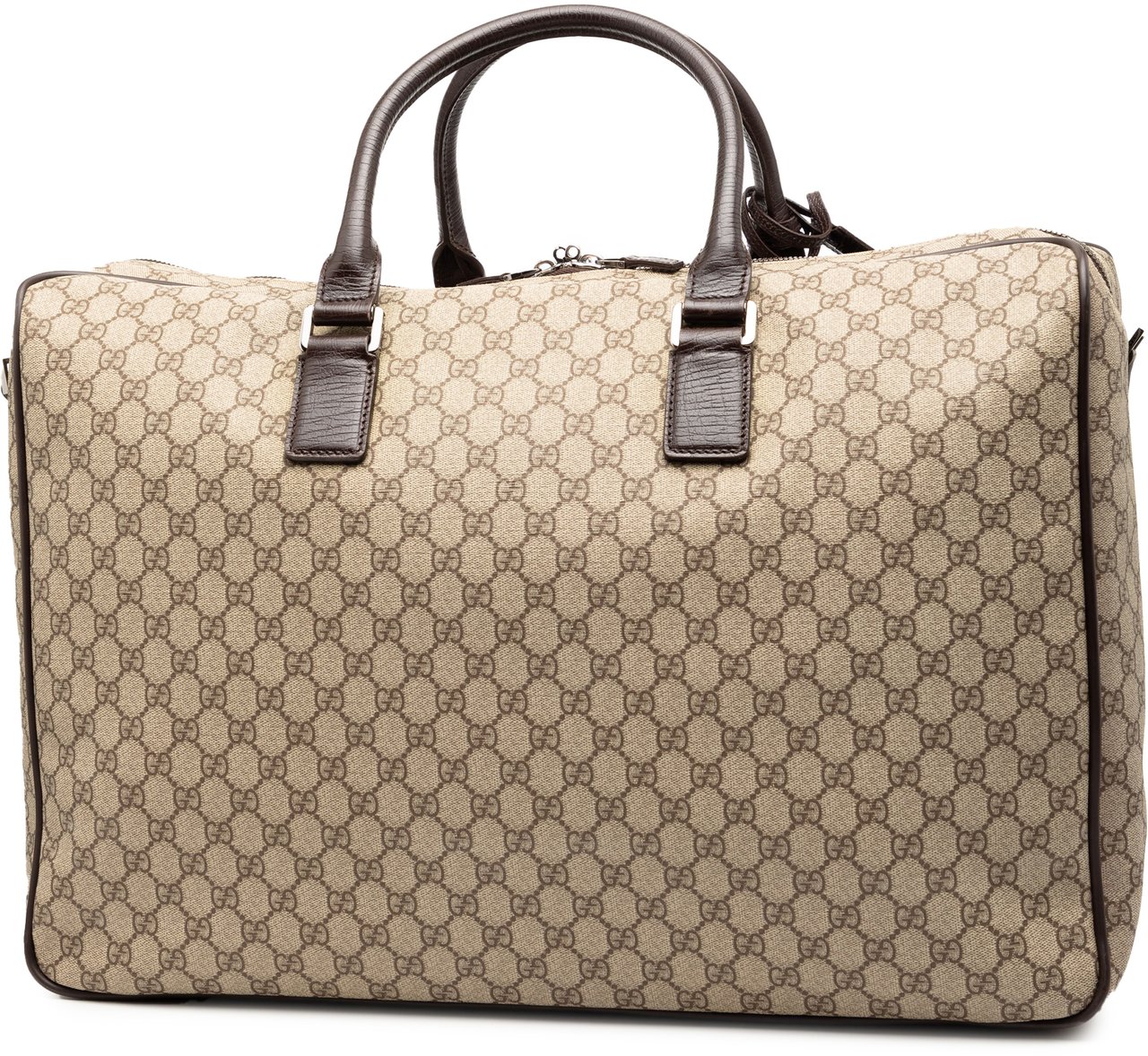 Gucci GG Supreme Double Zip Travel Bag Bruin
