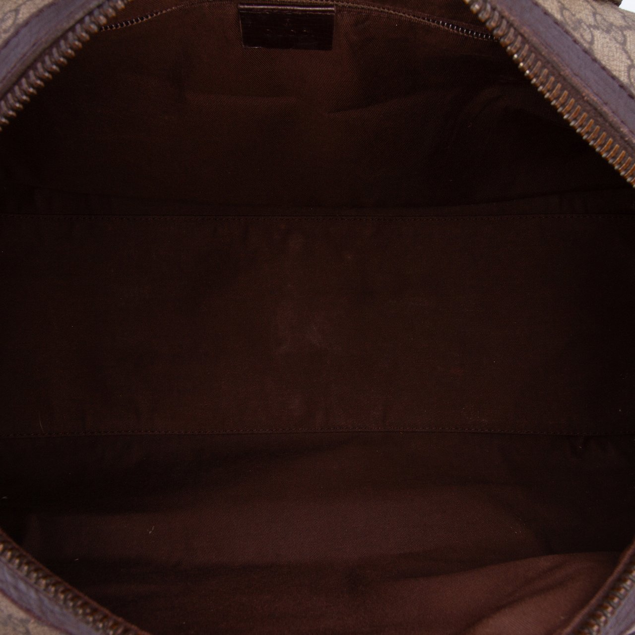 Gucci GG Supreme Web Boston Bag Bruin