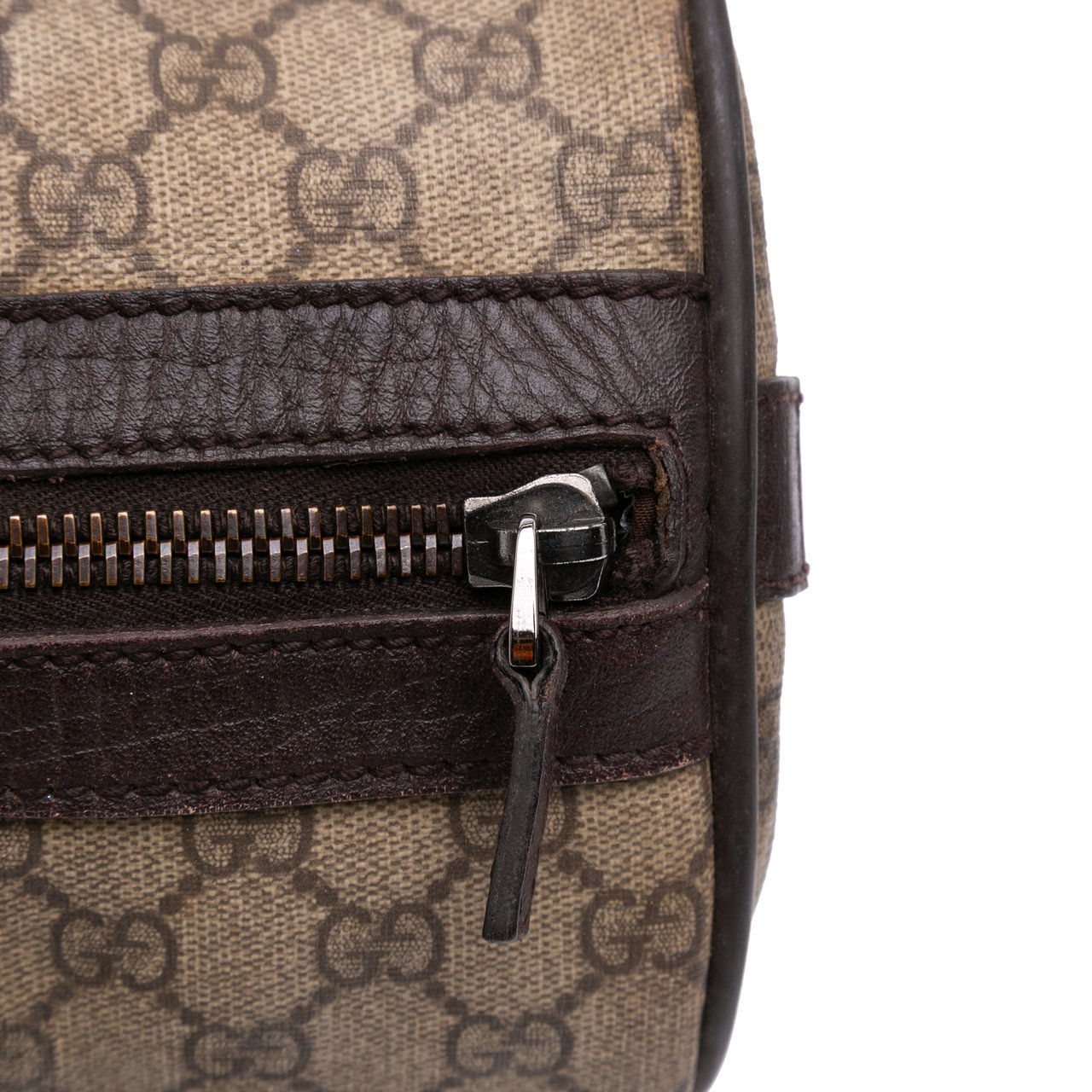 Gucci GG Supreme Web Boston Bag Bruin