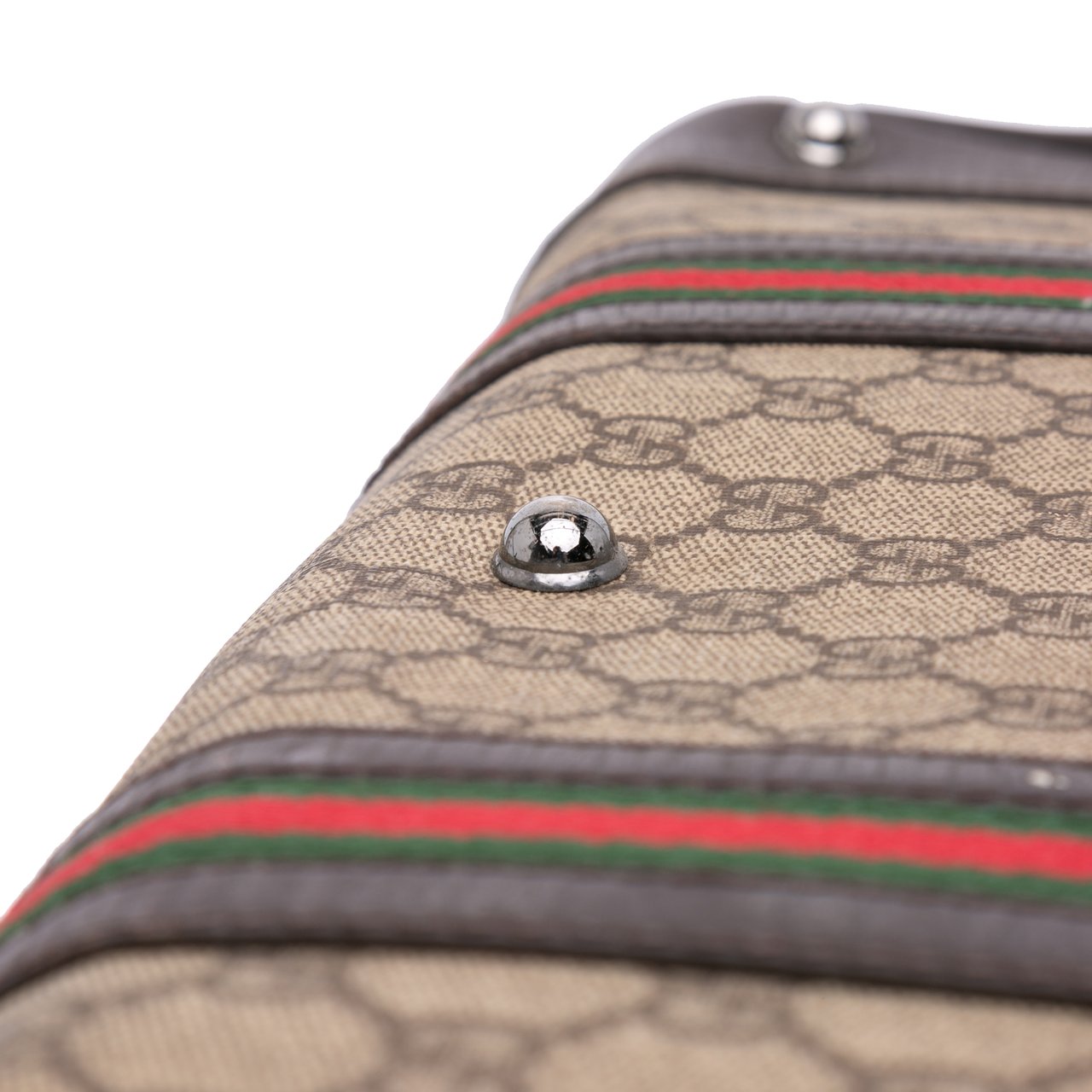 Gucci GG Supreme Web Boston Bag Bruin