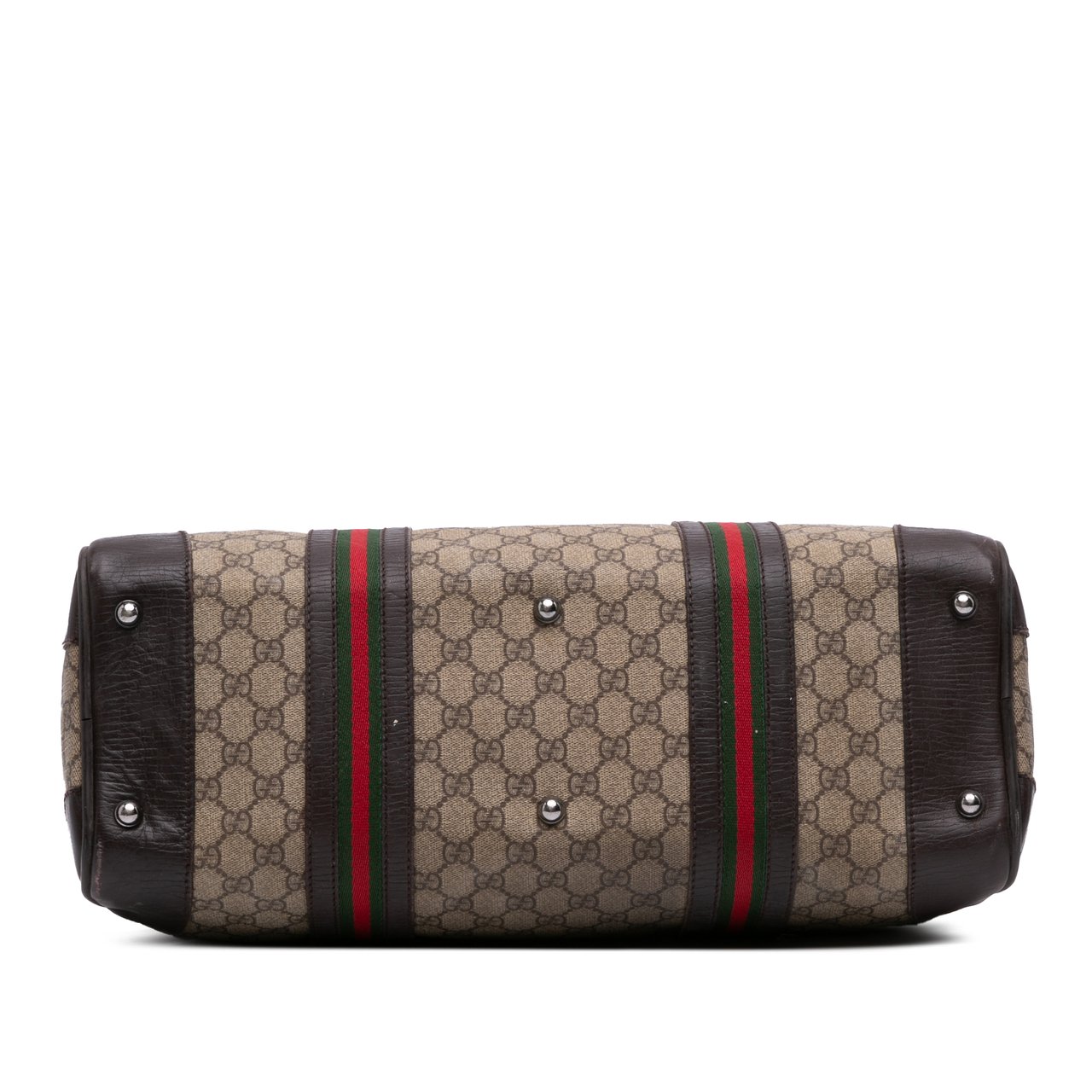 Gucci GG Supreme Web Boston Bag Bruin