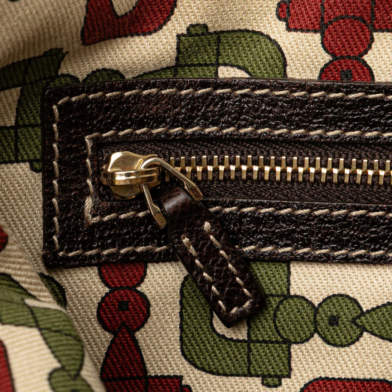Gucci GG Canvas Embroidered Mushroom Tote Bruin