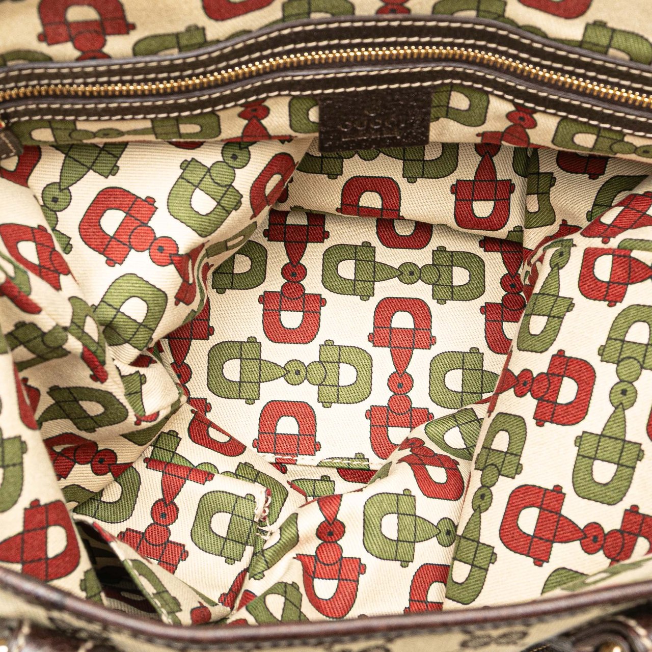 Gucci GG Canvas Embroidered Mushroom Tote Bruin