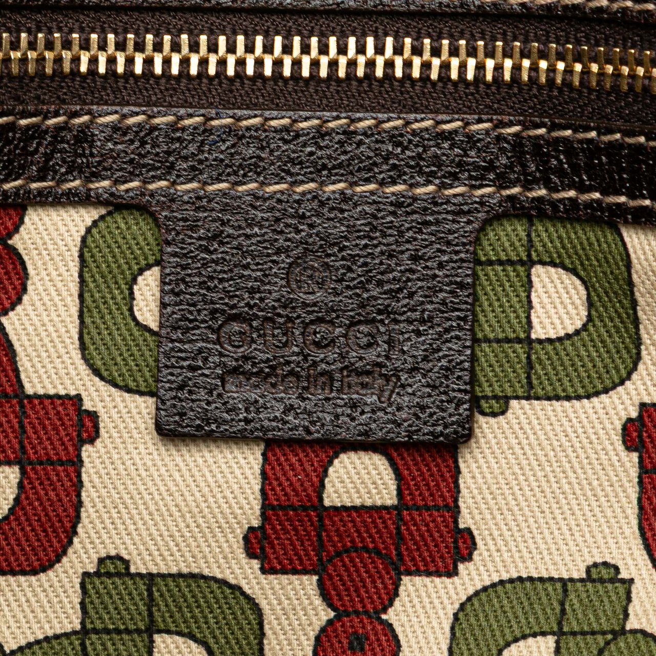 Gucci GG Canvas Embroidered Mushroom Tote Bruin