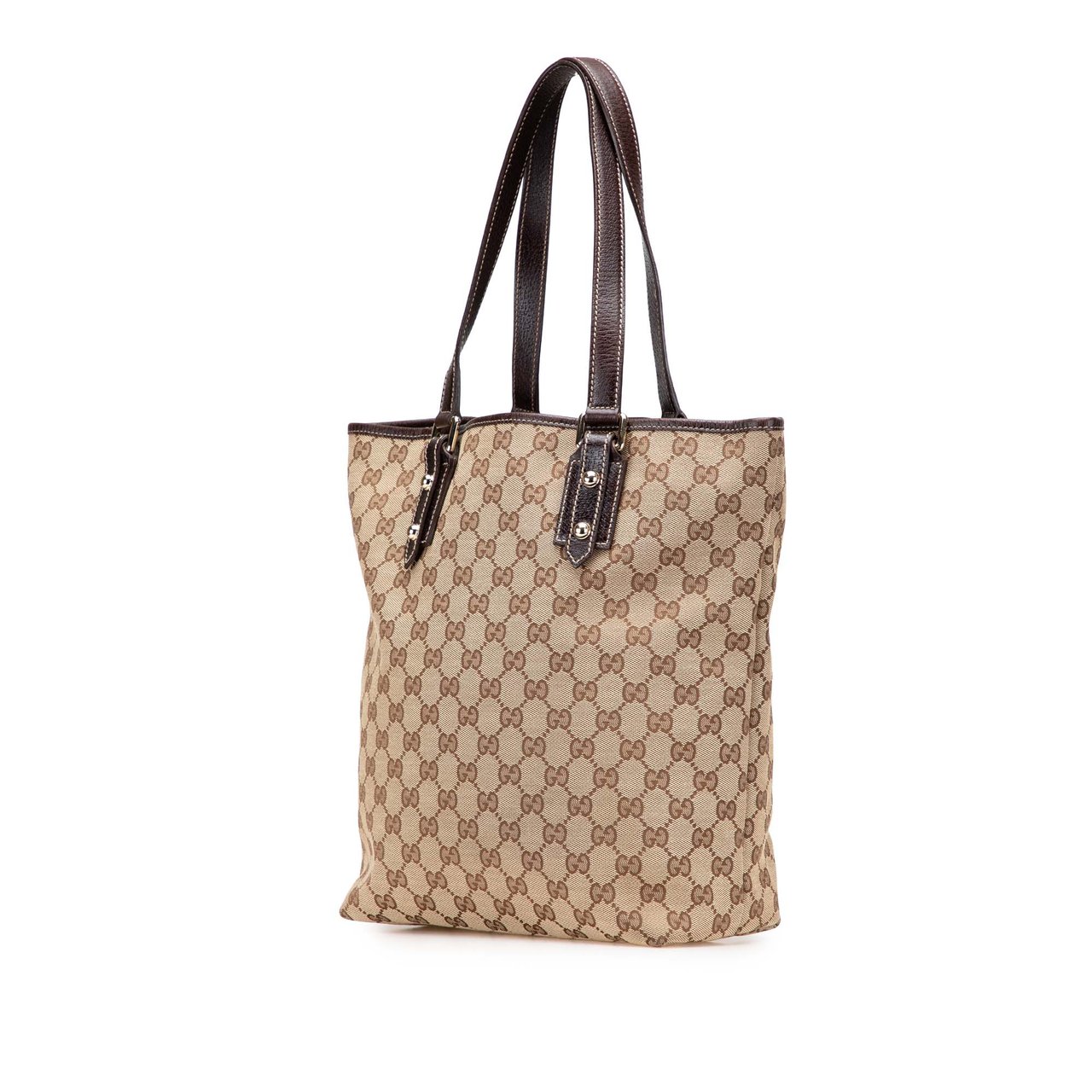 Gucci GG Canvas Embroidered Mushroom Tote Bruin