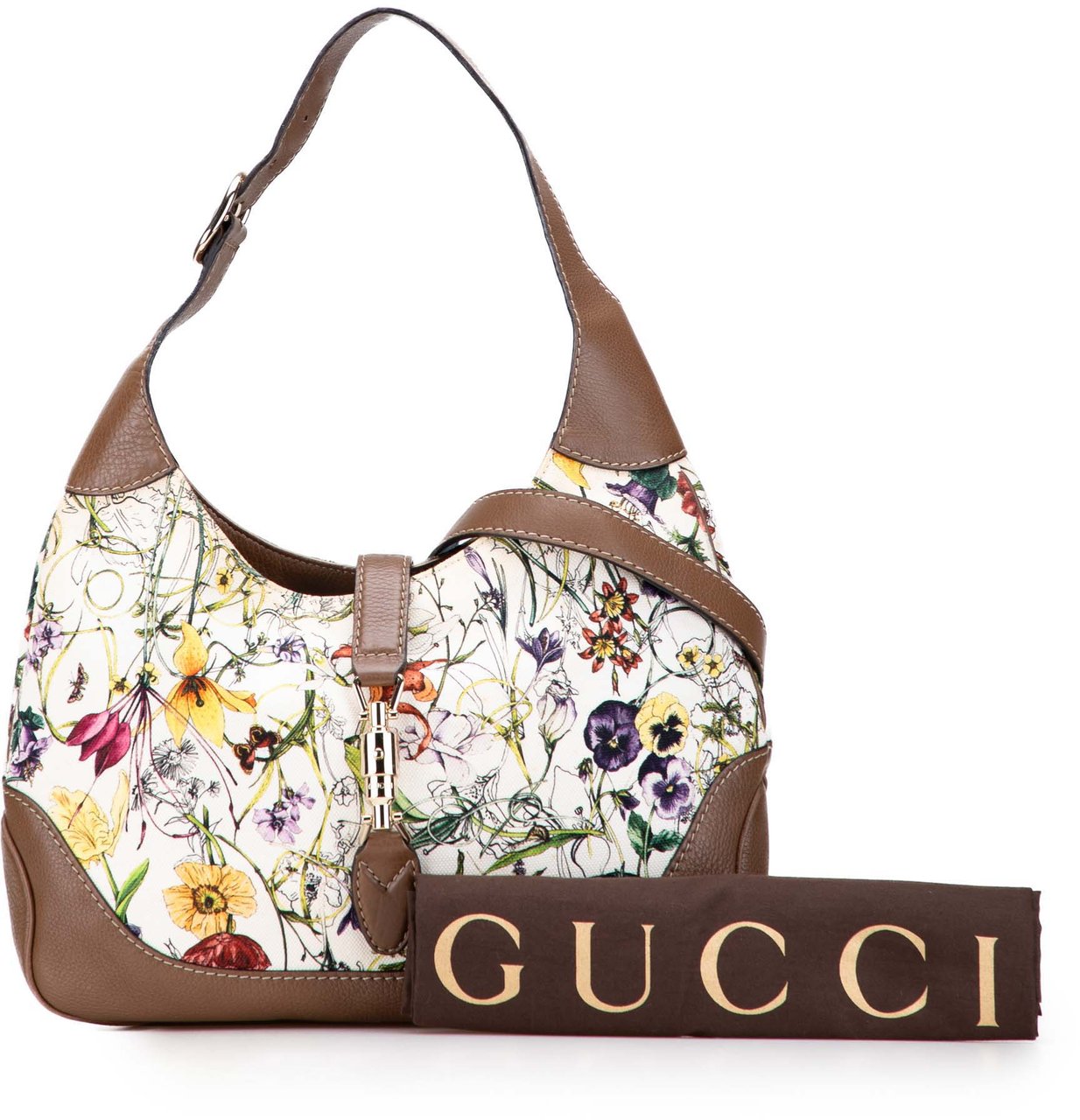 Gucci Flora Canvas Jackie O Bouvier Crossbody Wit