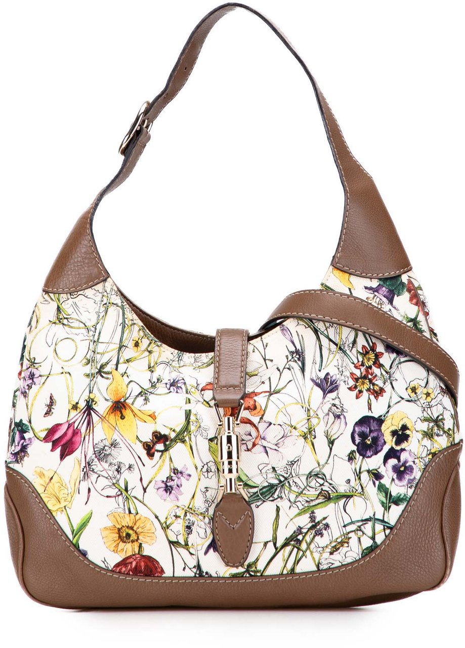 Gucci Flora Canvas Jackie O Bouvier Crossbody Wit