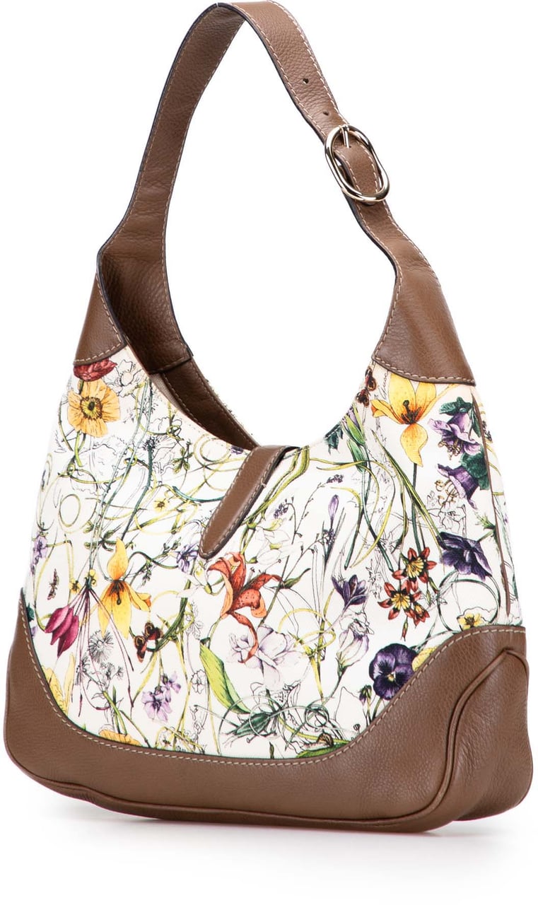 Gucci Flora Canvas Jackie O Bouvier Crossbody Wit