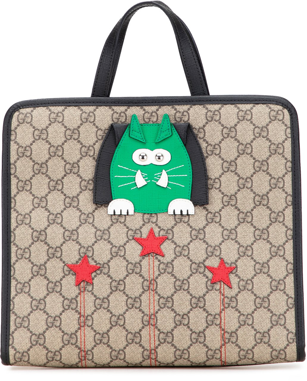 Gucci Childrens GG Supreme Cat Tote Bruin