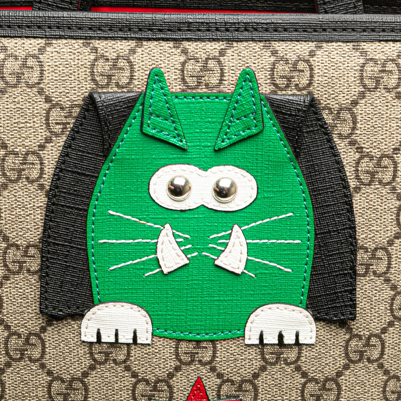 Gucci Childrens GG Supreme Cat Tote Bruin