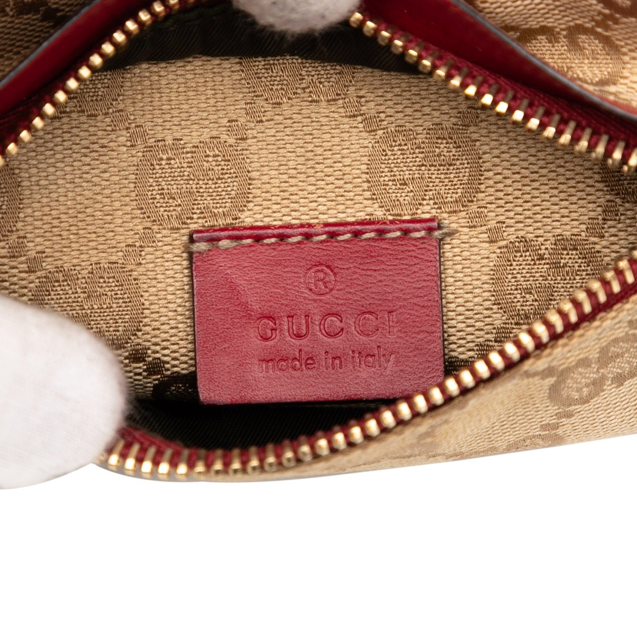 Gucci GG Canvas Web Double Pocket Belt Bag Bruin